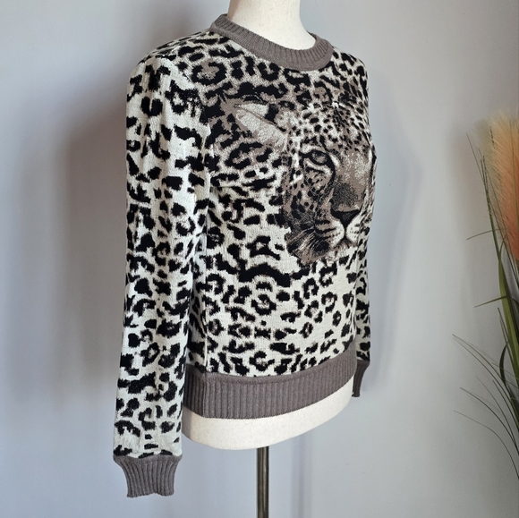 Anthropologie, New, Aldomartins Safa Leopard Neutral Sweater, Size Small - Picture 6 of 12